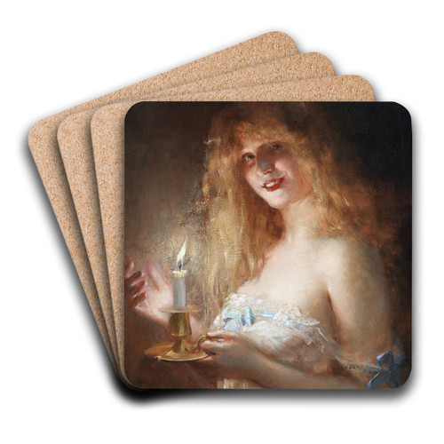 Off to bed by Lon Franois Comerre Art Drink Coaster set