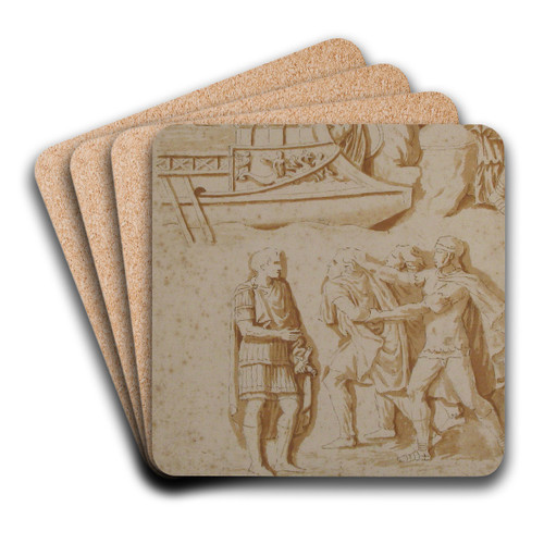 Studies of Details from Trajan's Column by Nicolas Poussin Art Drink Coaster set Studies of Details from Trajan's Column by Nicolas Poussin Art Drink Coaster set