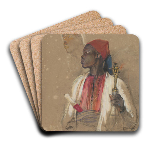 Study for 'The Pipe Bearer' by John Frederick Lewis Art Drink Coaster set