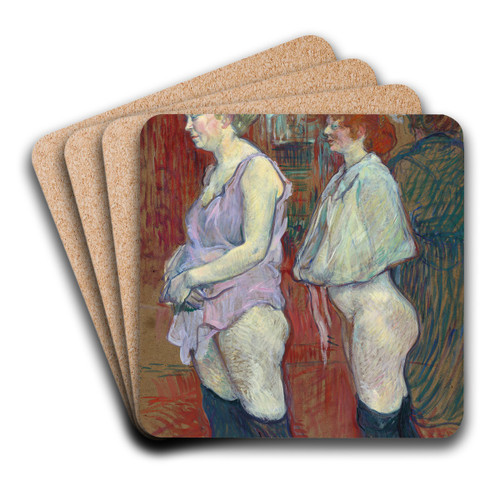 Rue des Moulins by Henri de Toulouse-Lautrec Art Drink Coaster set Rue des Moulins by Henri de Toulouse-Lautrec Art Drink Coaster set