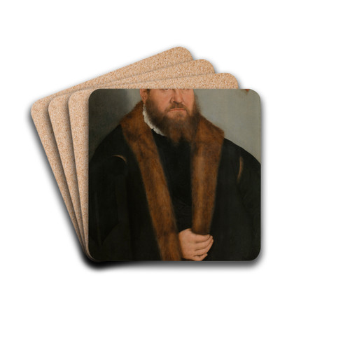 Portrait of a Man by Lucas Cranach the Younger Drink Coasters - set of 4 Portrait of a Man by Lucas Cranach the Younger Drink Coasters - set of 4