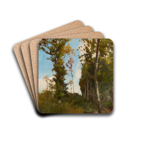 Waldlichtung bei Purkersdorf by Carl Schuch Drink Coasters - set of 4 Waldlichtung bei Purkersdorf by Carl Schuch Drink Coasters - set of 4