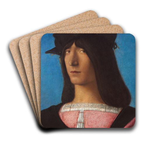 Portrait of a Man by Bartolomeo Veneto Art Drink Coaster set