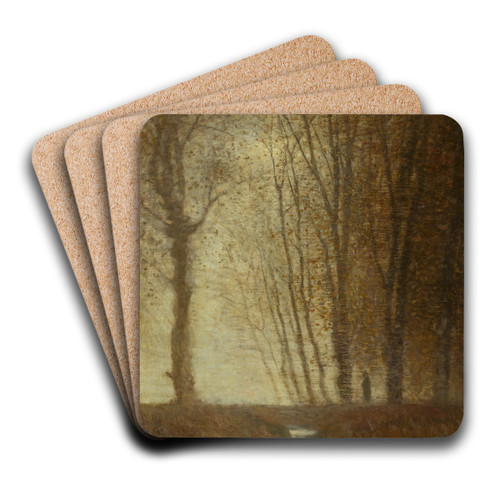 Edge of the Forest in the Moonlight by Ladislav Mednynszky Art Drink Coaster set