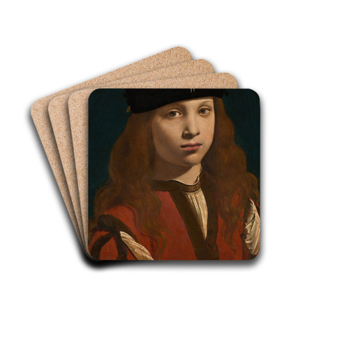 Portrait of a Youth by Giovanni Antonio Boltraffio Drink Coasters - set of 4