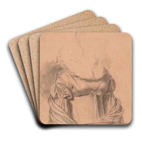 Study of a Woman's Dress by John Vanderlyn Art Drink Coaster set