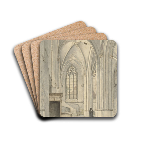 Interieur van de kerk van Rhenen by Gerrit Lamberts Drink Coasters - set of 4 Interieur van de kerk van Rhenen by Gerrit Lamberts Drink Coasters - set of 4