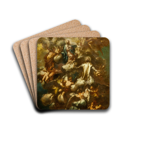 Saint Philip Neri in Glory by Giovanni Domenico Ferretti Drink Coasters - set of 4