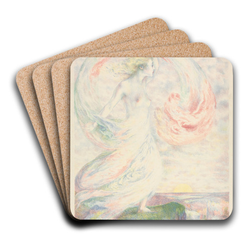 Allegory by Ren Georges Hermann-Paul Art Drink Coaster set