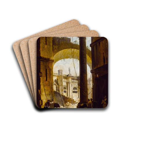Dmolition d'un difice composite by Pierre-Antoine Demachy Drink Coasters - set of 4