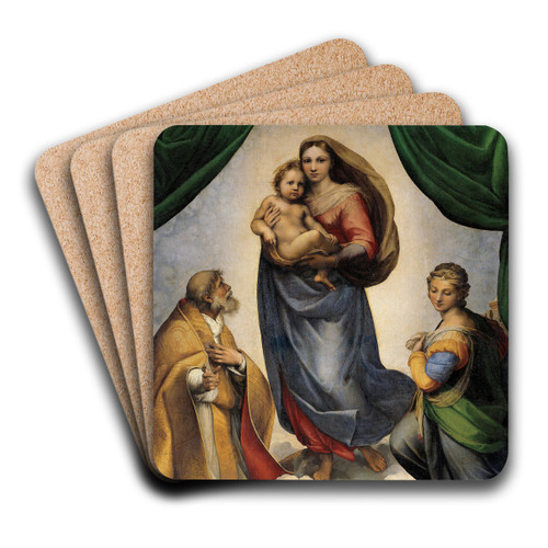 The Sistine Madonna by Raphael Art Drink Coaster set