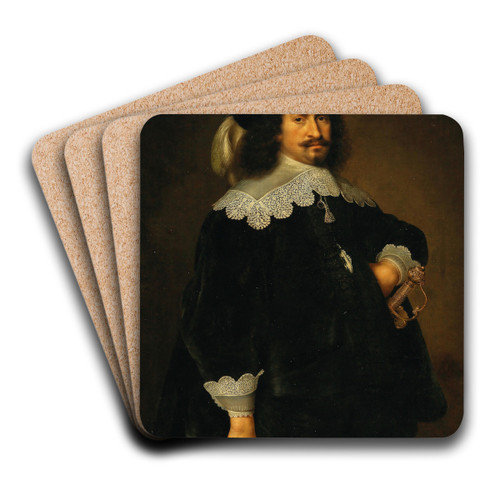 Portrait of a nobleman by Giuseppe Nuvolone Art Drink Coaster set