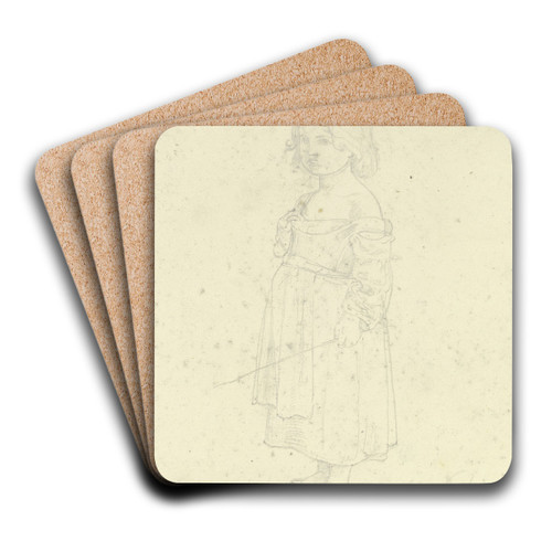 Standing girl by August Lucas Art Drink Coaster set