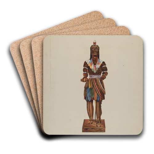 Cigar Store Indian by Einar Heiberg Art Drink Coaster set