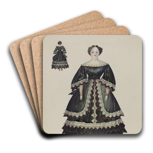 Doll - Minerva Pratt by Josephine C. Romano Art Drink Coaster set