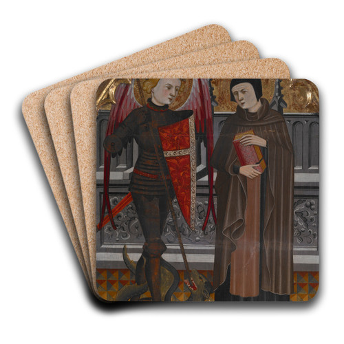 St. Michael and St. Amador by Pere Vall Art Drink Coaster set