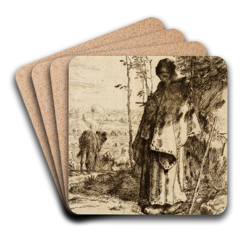 La Grande Bergre by Jean-Franois Millet Art Drink Coaster set La Grande Bergre by Jean-Franois Millet Art Drink Coaster set