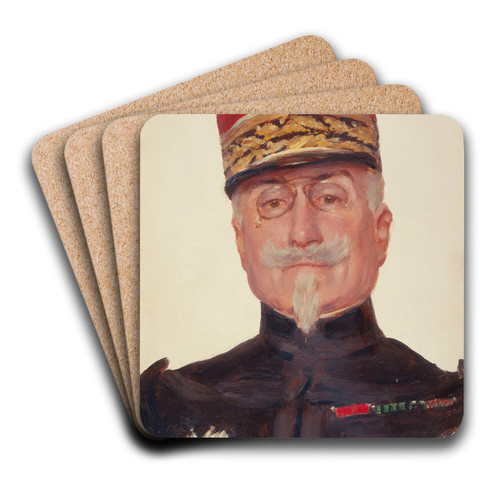 Portrait du gnral Maurice Balfourier (1852-1933). by Joseph Flix Bouchor Art Drink Coaster set Portrait du gnral Maurice Balfourier (1852-1933). by Joseph Flix Bouchor Art Drink Coaster set