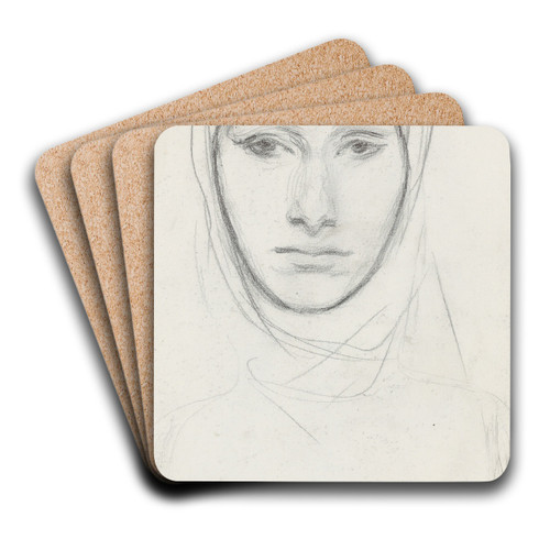 Head of aWoman by John Singer Sargent Art Drink Coaster set Head of aWoman by John Singer Sargent Art Drink Coaster set