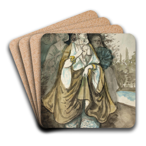 One of the Ladies of the Harem by Constantin Guys Art Drink Coaster set