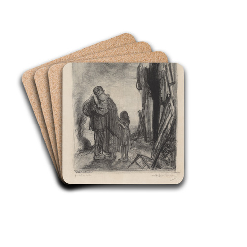 Homeless by Albert Sterner Drink Coasters - set of 4 Homeless by Albert Sterner Drink Coasters - set of 4