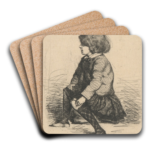 Seymour Seated by James Abbott McNeill Whistler Art Drink Coaster set