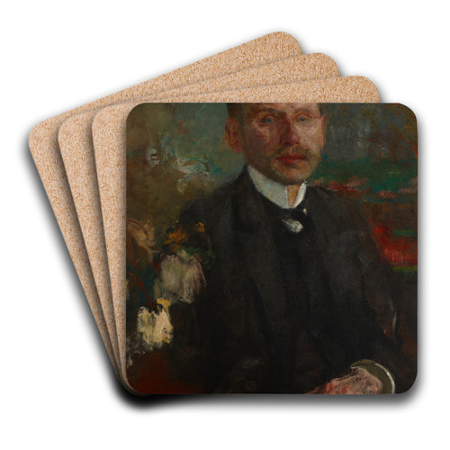Portrait of Bogdan Faleski by Olga Boznanska Art Drink Coaster set