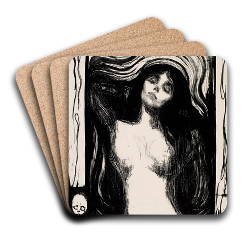Madonna by Edvard Munch Art Drink Coaster set
