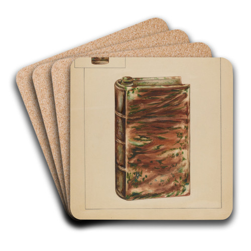 Book Bottle by Anna Aloisi Art Drink Coaster set