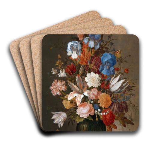 Still Life with Flowers by Balthasar van der Ast Art Drink Coaster set