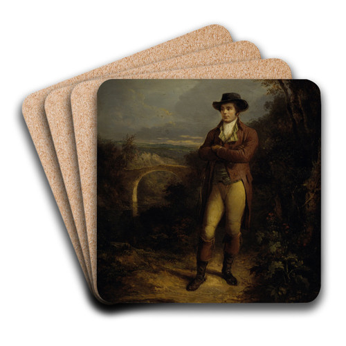 Robert Burns, Poet by Alexander Nasmyth Art Drink Coaster set Robert Burns, Poet by Alexander Nasmyth Art Drink Coaster set
