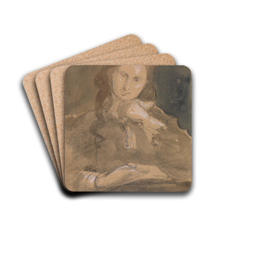 Portrait Study of Martha, Lady Hayter by Sir George Hayter Drink Coasters - set of 4 Portrait Study of Martha, Lady Hayter by Sir George Hayter Drink Coasters - set of 4