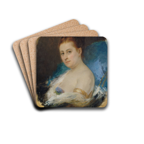 Portrait d'Adlade Ristori by Ary-Arnold Scheffer Drink Coasters - set of 4