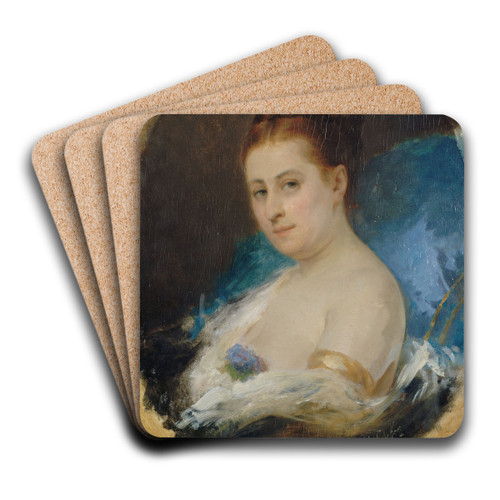 Portrait d'Adlade Ristori by Ary-Arnold Scheffer Art Drink Coaster set Portrait d'Adlade Ristori by Ary-Arnold Scheffer Art Drink Coaster set