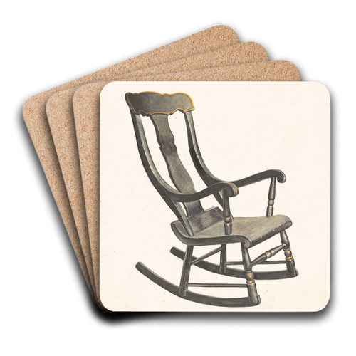 Rocking Chair (Square Back) by Robert Gilson Art Drink Coaster set