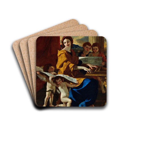St. Cecilia by Nicolas Poussin Drink Coasters - set of 4