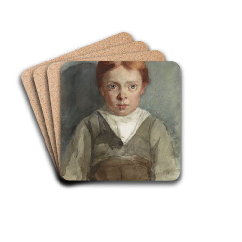 Portret van een jongetje met rood haar, van voren by Thrse Schwartze Drink Coasters - set of 4