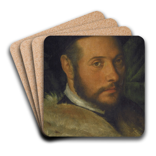 Portrait of a Man by Callisto Piazza Art Drink Coaster set