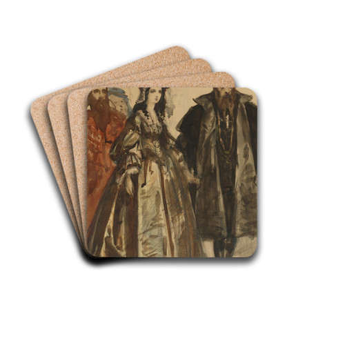 Zygmunt II August and Barbara by Jan Matejko Drink Coasters - set of 4