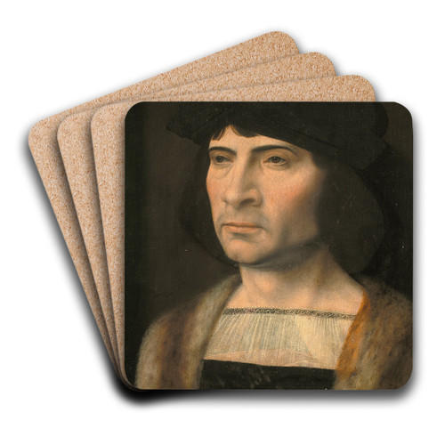Portrait Of A Man by Jan Gossaert Art Drink Coaster set