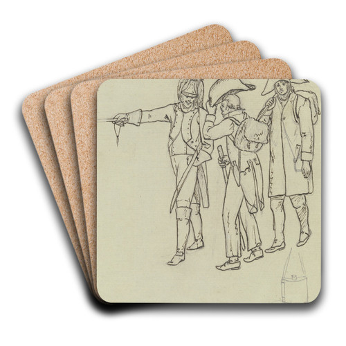 Straentypen aus Frankfurt, meist Soldaten by Johann Friedrich Morgenstern Art Drink Coaster set