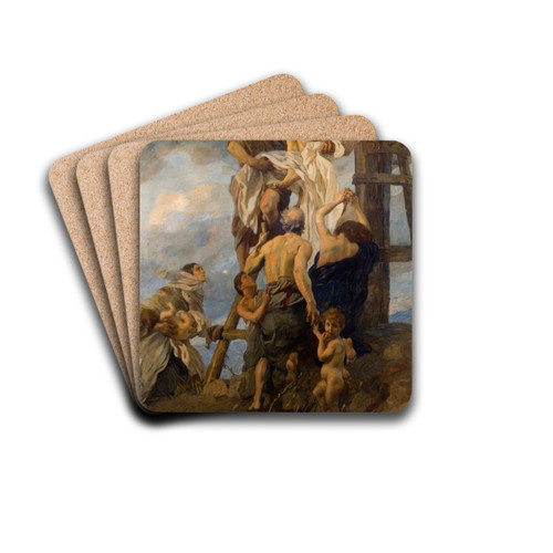 Descent from the Cross by Ettore Tito Drink Coasters - set of 4 Descent from the Cross by Ettore Tito Drink Coasters - set of 4