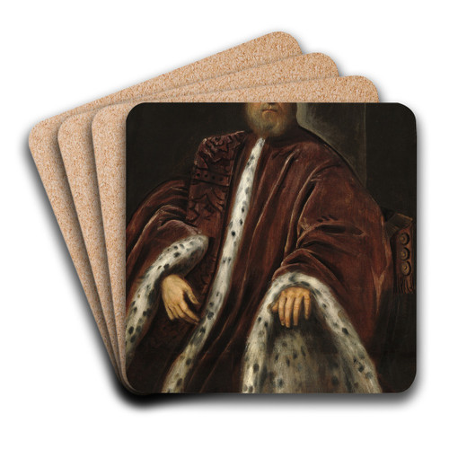 A Procurator of Saint Mark's by Jacopo Tintoretto Art Drink Coaster set