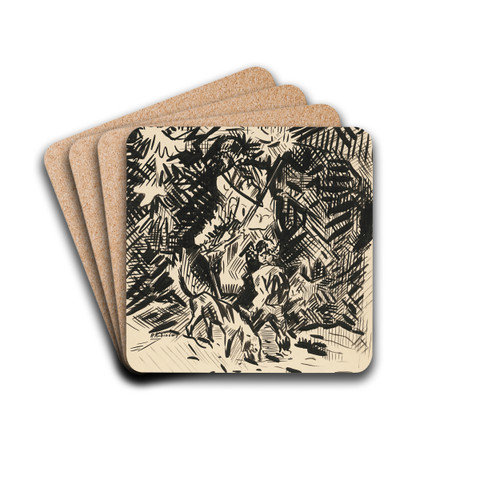 Hunter by Arnold Peter Weisz-Kubnan Drink Coasters - set of 4