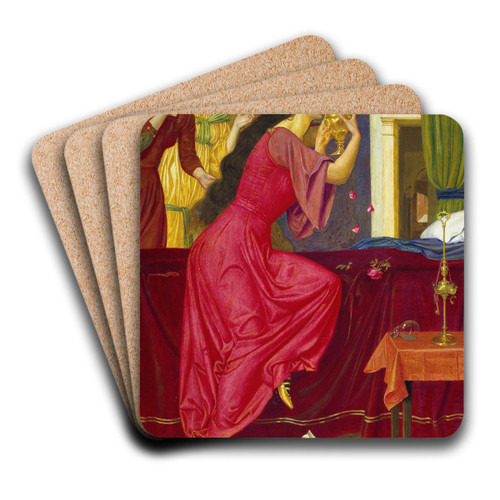 Sigismonda Drinking The Poison by Joseph Edward Southall Art Drink Coaster set Sigismonda Drinking The Poison by Joseph Edward Southall Art Drink Coaster set