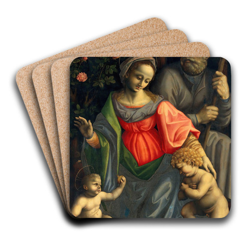 Madonna and Child with Saint Joseph and Infant Saint John by Bacchiacca Art Drink Coaster set