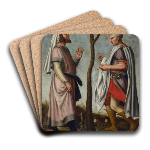 The Prophets Jeremiah and Ezekiel by Bartholomus Sarburgh Art Drink Coaster set