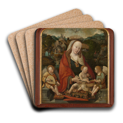 Madonna by Jacob Cornelisz. van Oostsanen Art Drink Coaster set