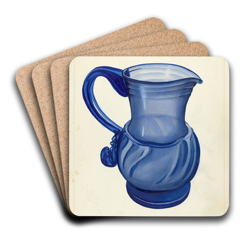 Blown Glass - Pitcher by Alvin Shiren Art Drink Coaster set Blown Glass - Pitcher by Alvin Shiren Art Drink Coaster set