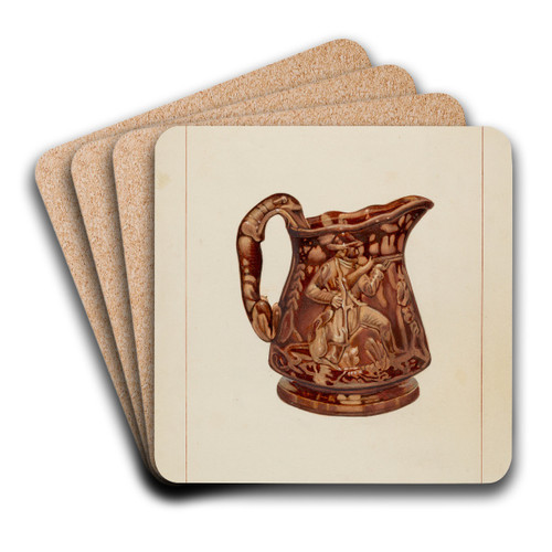 Crockery Pitcher by Ernest A. Towers, Jr. Art Drink Coaster set